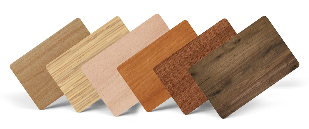 Different wood types and colours